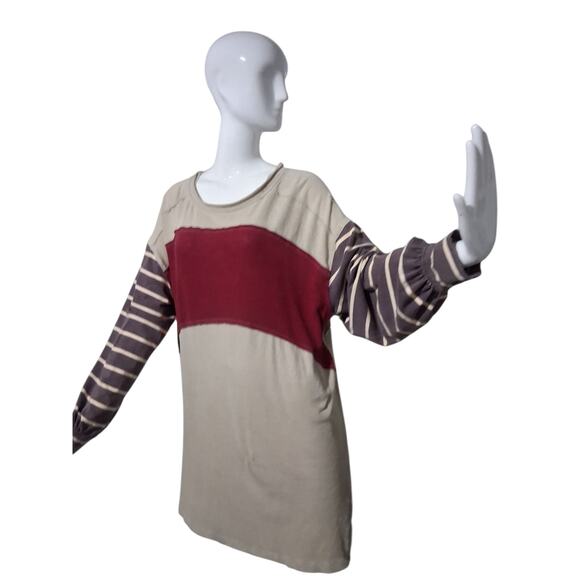 Free People Women's size Medium Oversized Awesome Tee Berry Grungecore Academia - Picture 4 of 13